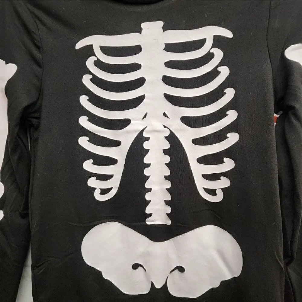 Nwt Kids Glow In The Dark Halloween Skeleton 2 Piece Pajama Set